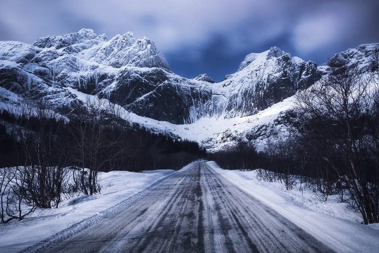 A Mysterious Mountainroad On The Lofoten Islands