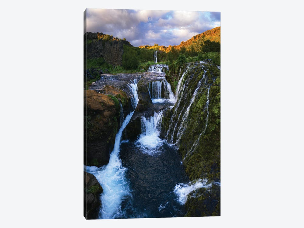 Waterfall Paradise In Iceland by Daniel Gastager 1-piece Canvas Wall Art
