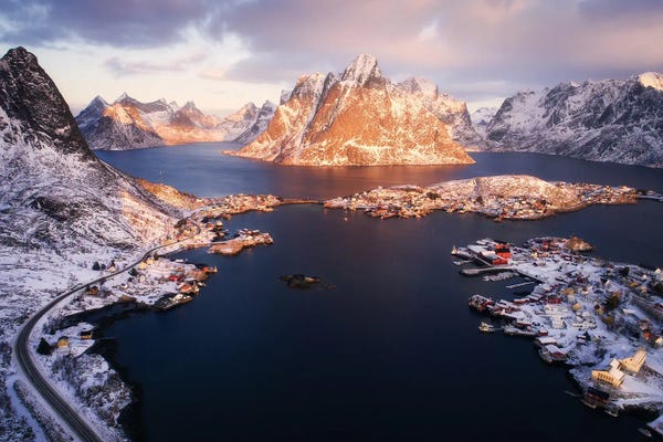 Norway: A Winter Morning From Above In Reine by Daniel Gastager