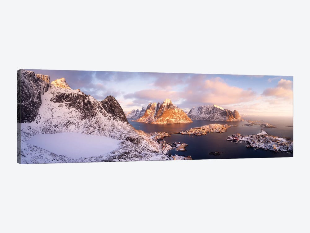 Reine Winter Panorama From Above by Daniel Gastager 1-piece Canvas Print