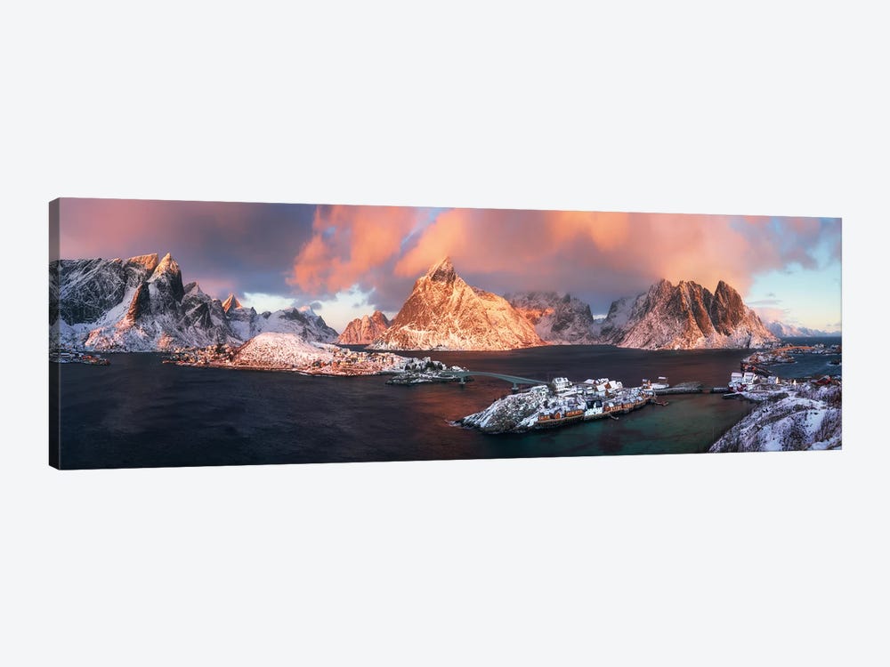 A Winter Sunrise Panorama In Sakrisoy by Daniel Gastager 1-piece Canvas Wall Art