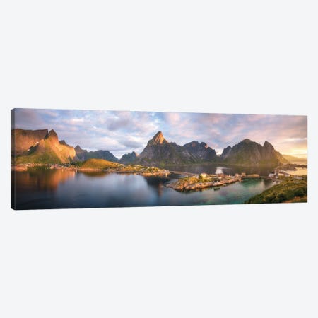 A Summer Sunrise Panorama In Sakrisoy Canvas Print #DGG126} by Daniel Gastager Canvas Wall Art