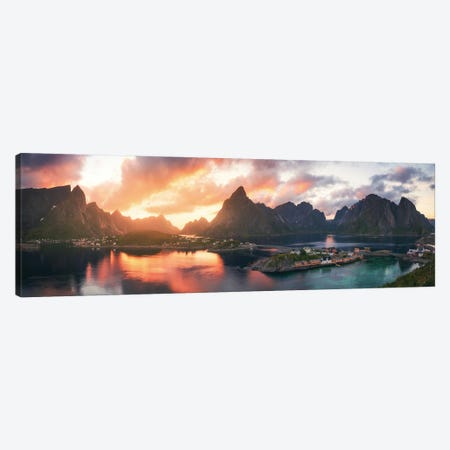 A Summer Sunset Panorama In Sakrisoy Canvas Print #DGG127} by Daniel Gastager Canvas Wall Art