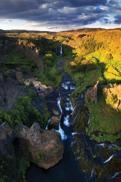 Icelandic Waterfall Paradise From Above