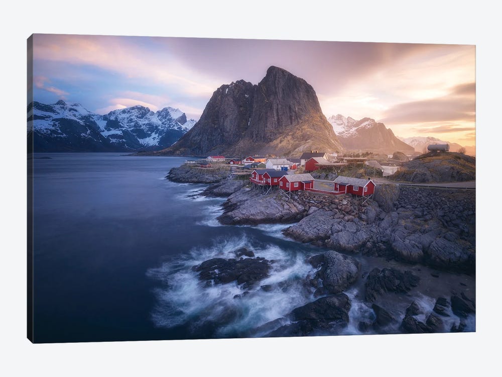 A Stormy Sunrise In Hamnoy by Daniel Gastager 1-piece Canvas Artwork