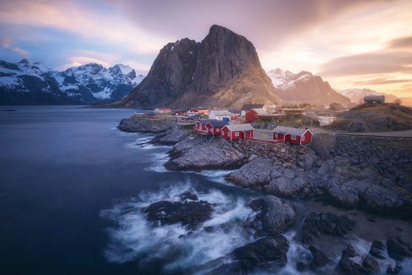 Daniel Gastager: A Stormy Sunrise In Hamnoy by Daniel Gastager