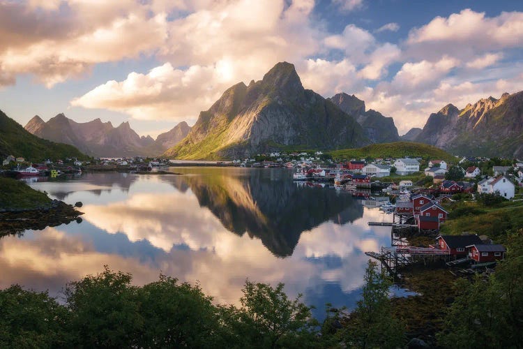 A Calm Golden Summer Evening In Reine