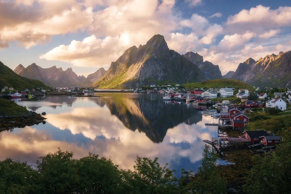 Daniel Gastager: A Calm Golden Summer Evening In Reine by Daniel Gastager