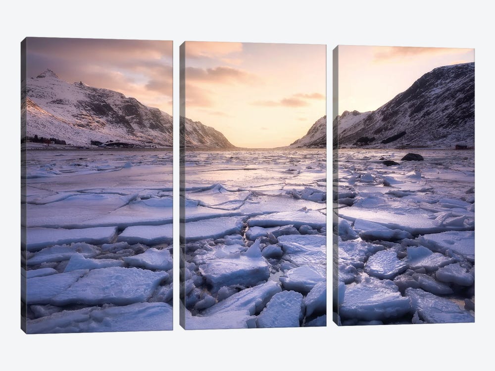A Frosty Winter Afternoon On The Lofoten Islands by Daniel Gastager 3-piece Canvas Print