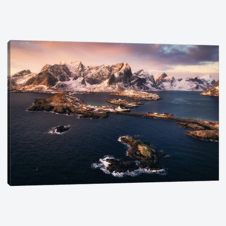 Lofoten Winter Sunrise From Above Canvas Print #DGG136} by Daniel Gastager Canvas Print