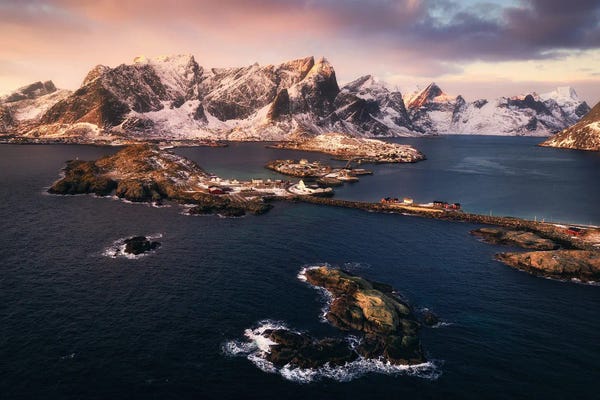 Lofoten: Lofoten Winter Sunrise From Above by Daniel Gastager