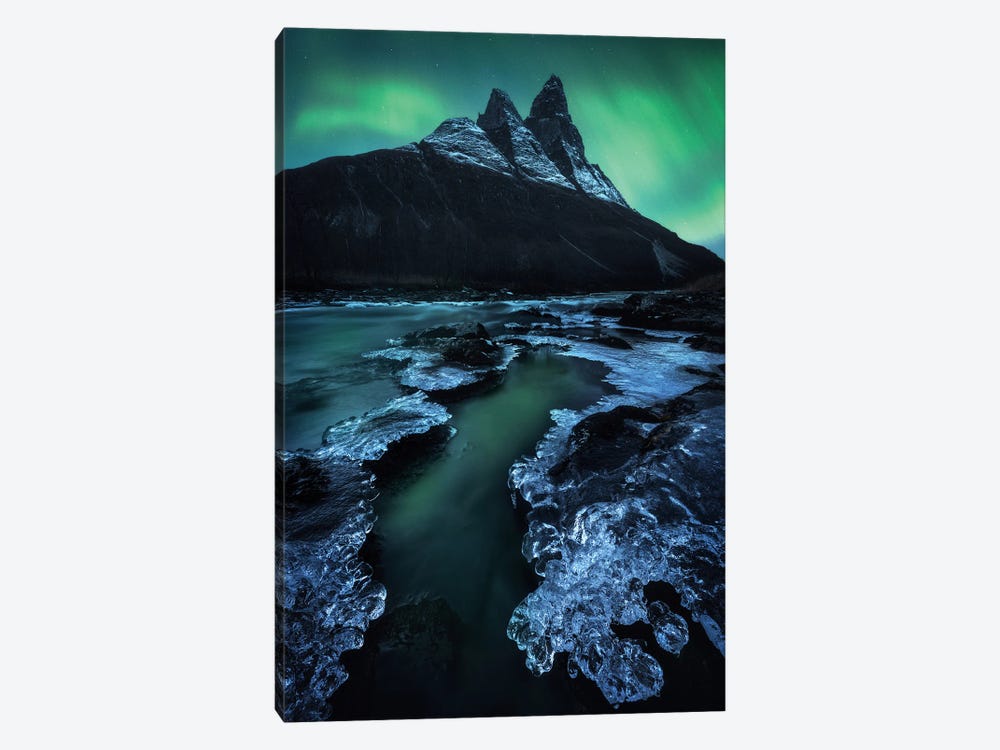 Aurora Borealis Showing Up During A Cold Night In Norway by Daniel Gastager 1-piece Canvas Art Print