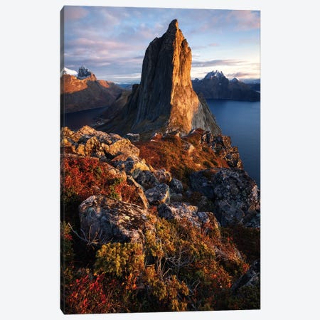Golden Fall Sunset On Senja Canvas Print #DGG138} by Daniel Gastager Canvas Wall Art