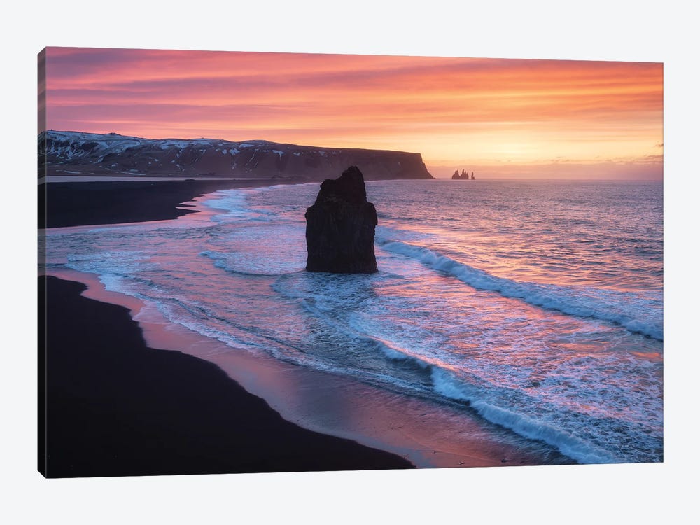Winter Sunset At The Coast Of Iceland by Daniel Gastager 1-piece Canvas Wall Art