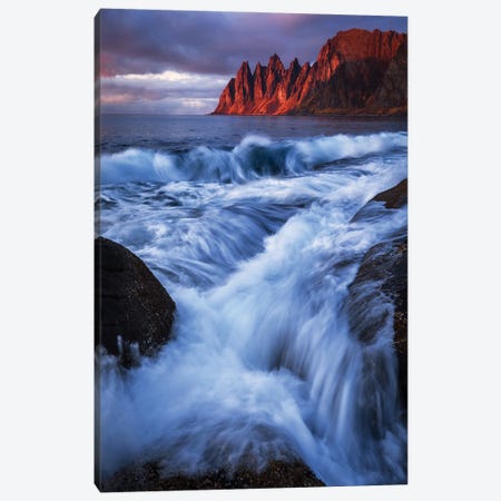 Sunset At The Coast Of Senja Island Canvas Print #DGG140} by Daniel Gastager Canvas Art Print