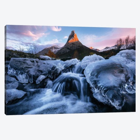 Frosty Fall Sunset At Mount Stetind In Northern Norway Canvas Print #DGG143} by Daniel Gastager Canvas Art Print