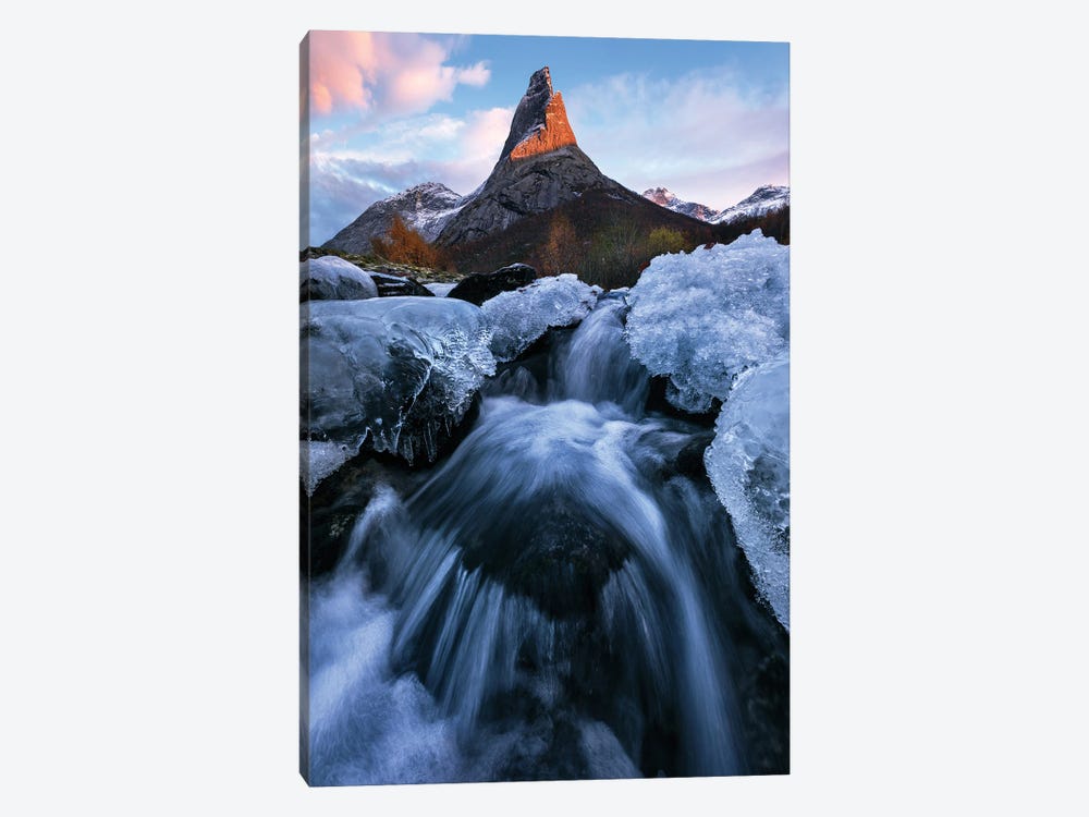 Frozen Streams At Mount Stetind In Northern Norway by Daniel Gastager 1-piece Canvas Art Print