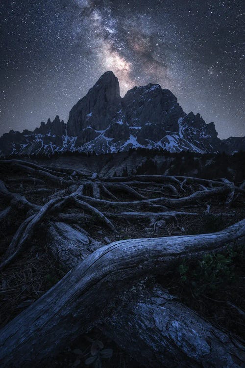 The Milky Way Above Peitlerkofel In The Dolomites