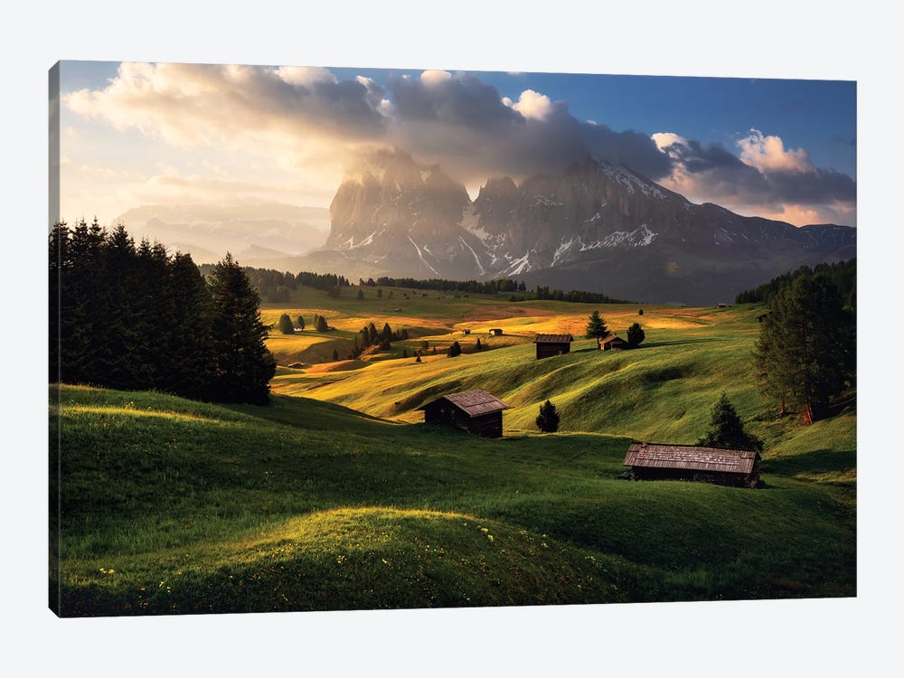 Spring Sunrise At Alpe Di Suisi In The Dolomites by Daniel Gastager 1-piece Canvas Artwork