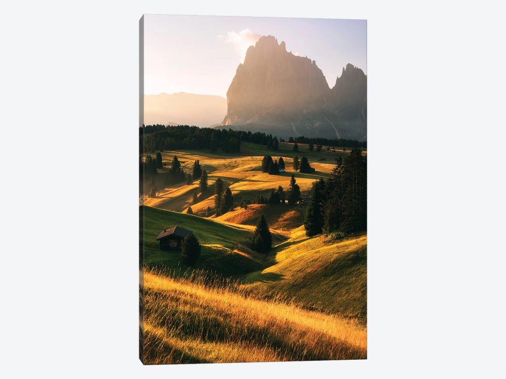 Golden Summer Morning At Alpe Di Suisi In The Dolomites by Daniel Gastager 1-piece Canvas Artwork