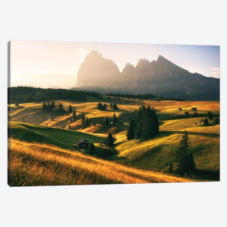 A Calm Summer Morning At Alpe Di Suisi Canvas Print #DGG151} by Daniel Gastager Canvas Artwork