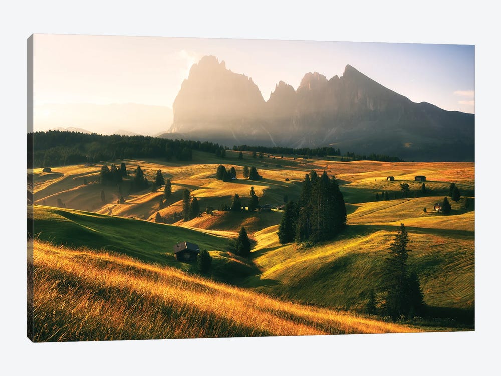 A Calm Summer Morning At Alpe Di Suisi by Daniel Gastager 1-piece Canvas Print