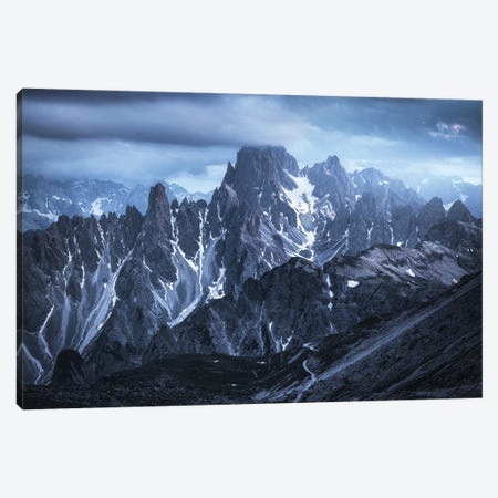 Blue Hour At Cadini Di Misurina In The Dolomites Canvas Print #DGG152} by Daniel Gastager Canvas Wall Art