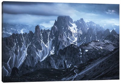 Blue Hour At Cadini Di Misurina In The Dolomites Canvas Art Print - Daniel Gastager