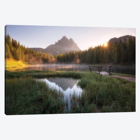 A Calm Spring Morning At Lago Antorno In The Dolomites Canvas Print #DGG153} by Daniel Gastager Canvas Wall Art