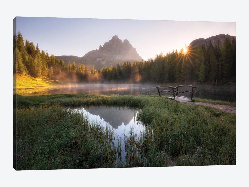A Calm Spring Morning At Lago Antorno In The Dolomites by Daniel Gastager 1-piece Art Print
