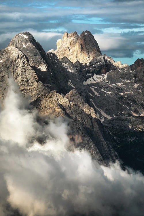 A Cloudy Mountain View In The Dolomites