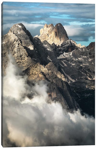 A Cloudy Mountain View In The Dolomites Canvas Art Print - Daniel Gastager