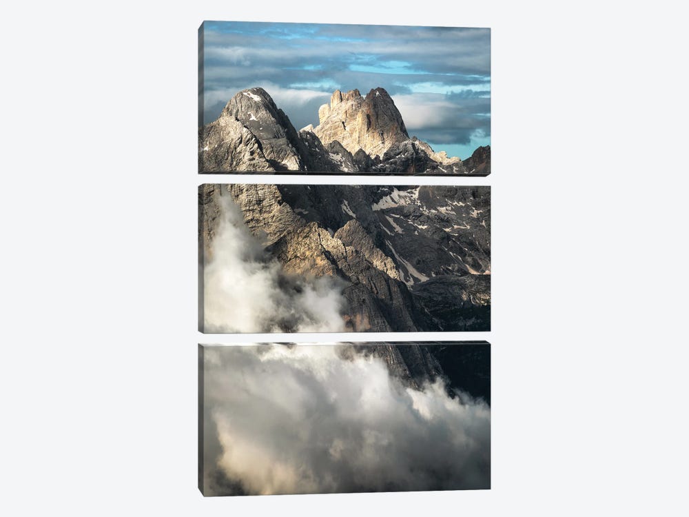 A Cloudy Mountain View In The Dolomites by Daniel Gastager 3-piece Canvas Wall Art