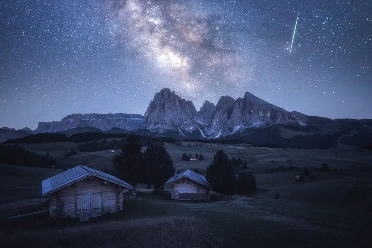 The Milky Way Above Alpe Di Suisi In The Dolomites