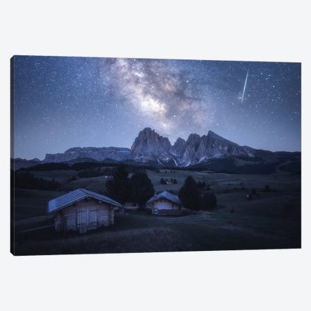 The Milky Way Above Alpe Di Suisi In The Dolomites Canvas Print #DGG155} by Daniel Gastager Canvas Print