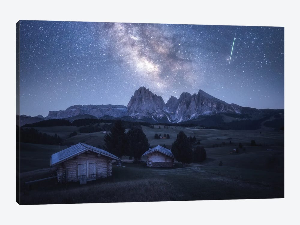 The Milky Way Above Alpe Di Suisi In The Dolomites by Daniel Gastager 1-piece Canvas Art Print