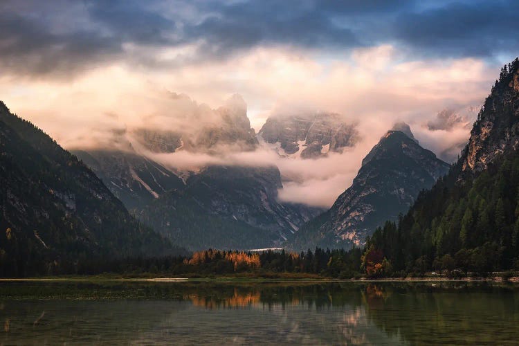 A Foggy Autumn Sunrise In The Dolomites