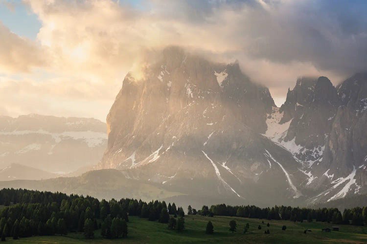 Golden Light At Lankofel In The Dolomites