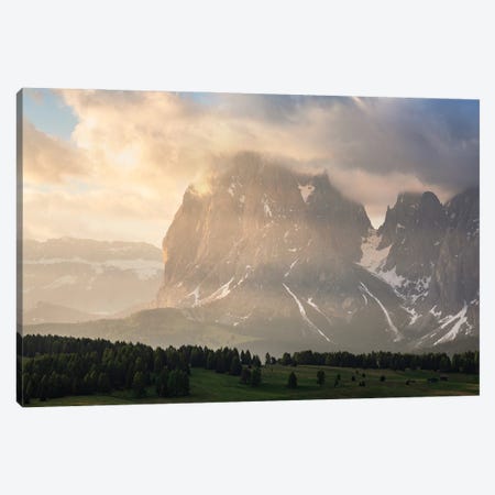 Golden Light At Lankofel In The Dolomites Canvas Print #DGG165} by Daniel Gastager Canvas Wall Art