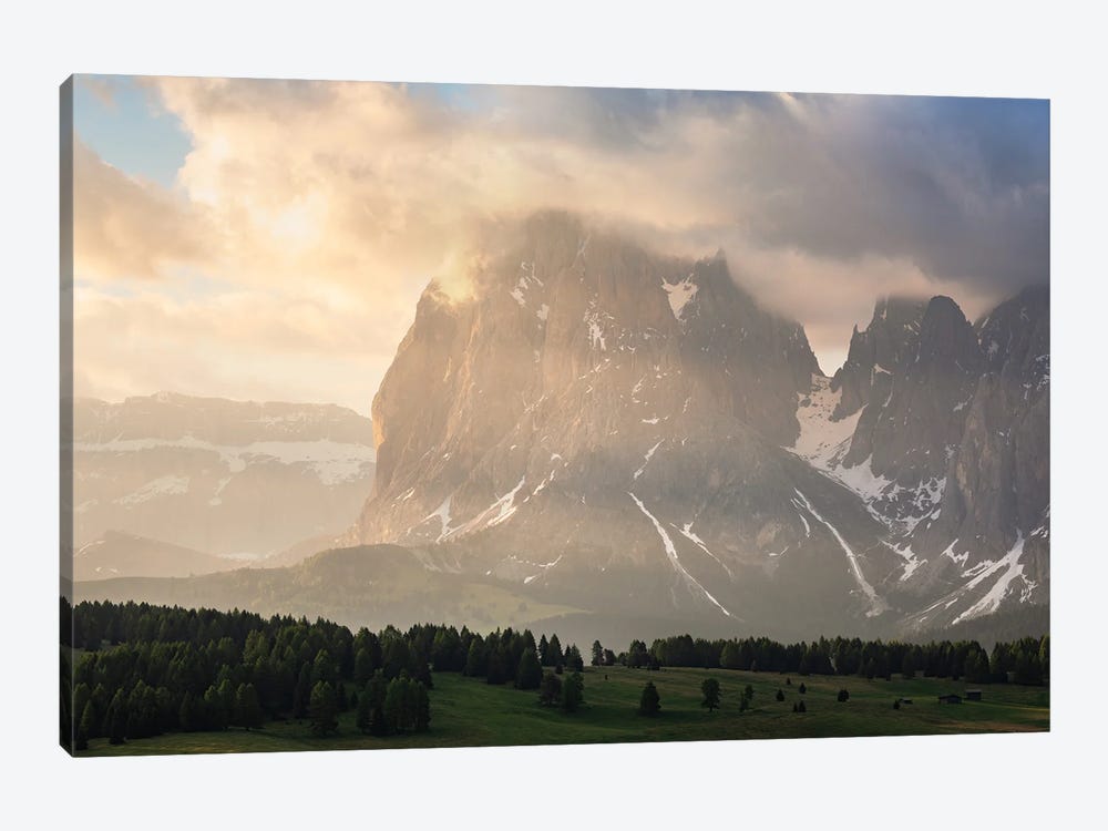Golden Light At Lankofel In The Dolomites by Daniel Gastager 1-piece Canvas Wall Art