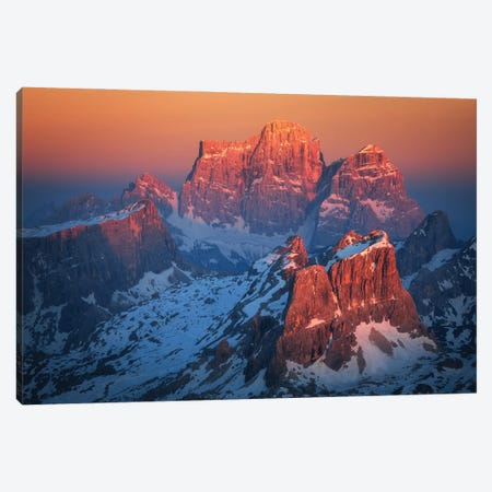 Red Sunset At Monte Pelmo In The Dolomites Canvas Print #DGG168} by Daniel Gastager Canvas Print