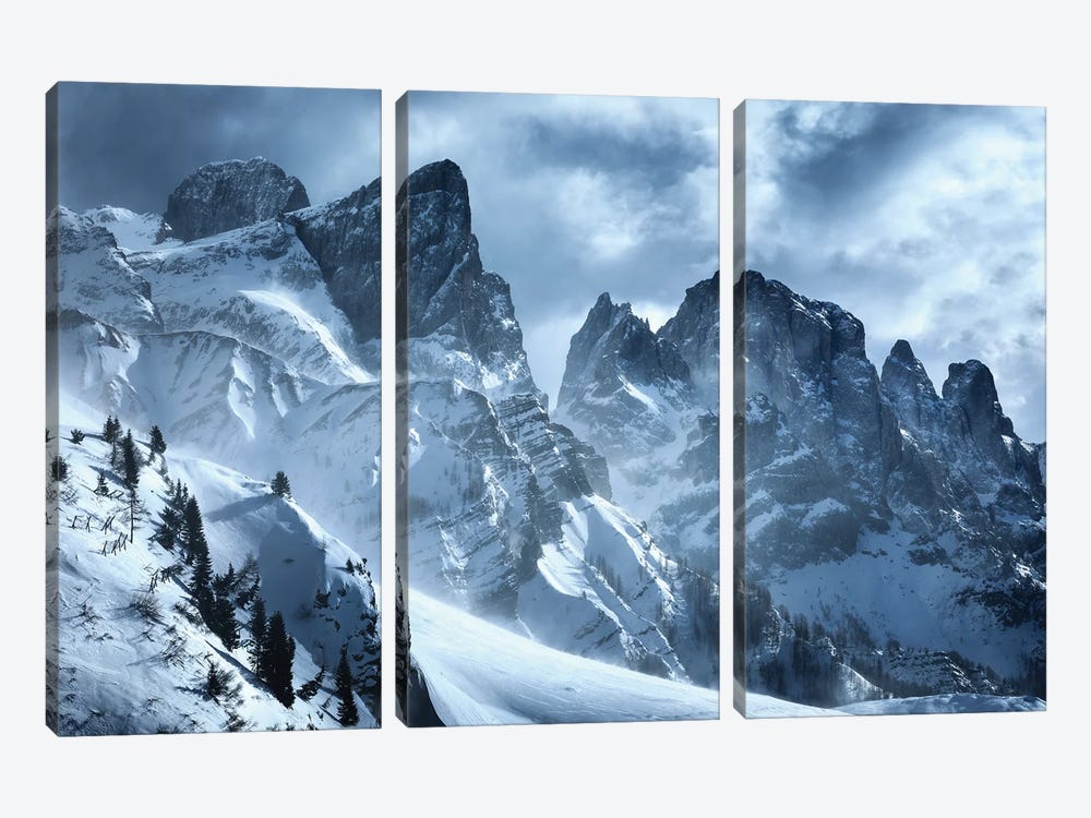Moody Winter Mountains by Daniel Gastager 3-piece Canvas Art