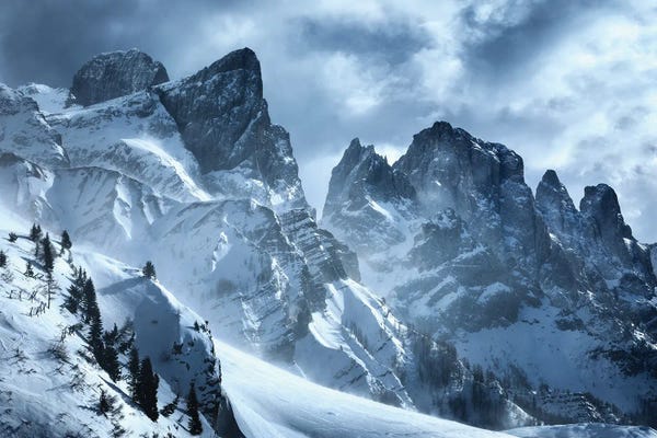 Moody Winter Mountains
