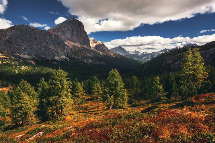 A Summer Afternoon At Passo Falzarego In The Dolomites