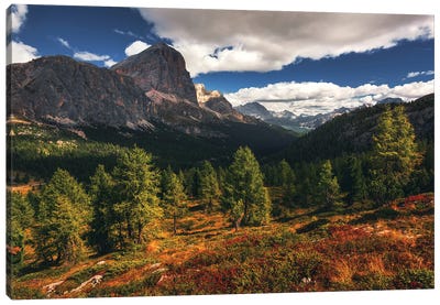 A Summer Afternoon At Passo Falzarego In The Dolomites Canvas Art Print - Daniel Gastager