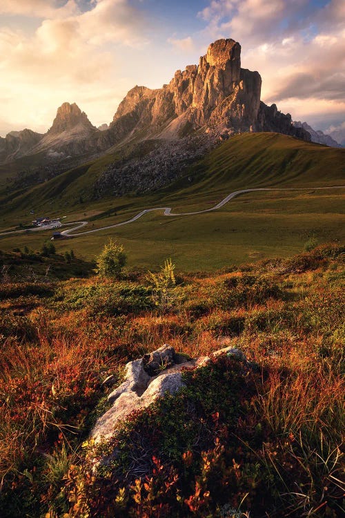 A Summer Sunset At Passo Giau In The Dolomites