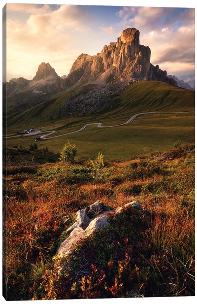 A Summer Sunset At Passo Giau In The Dolomites Canvas Art Print - Daniel Gastager