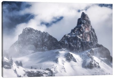 A Stormy Winter Morning In The Dolomites Canvas Art Print - Daniel Gastager