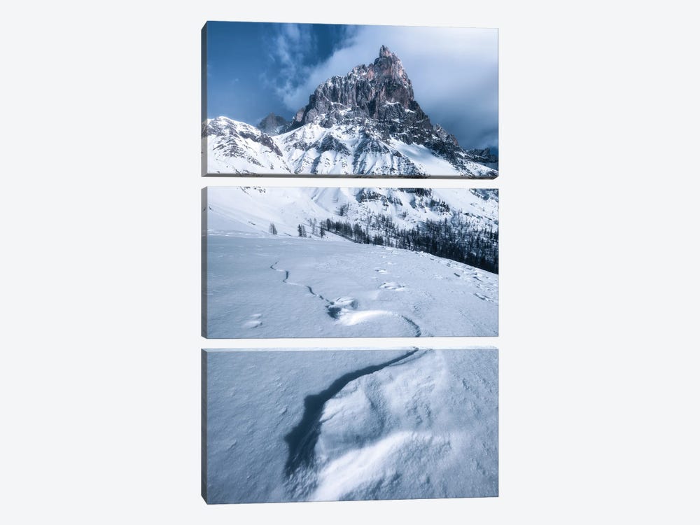 A Winter Day At Passo Rolle In The Dolomites by Daniel Gastager 3-piece Canvas Wall Art