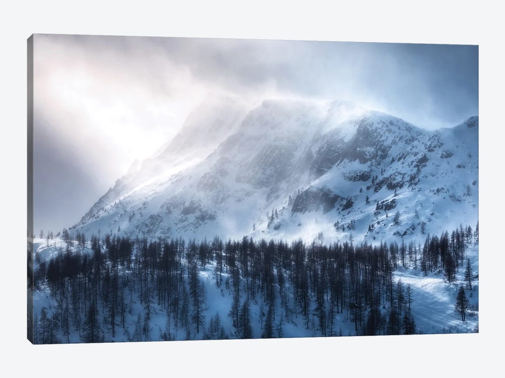 A Winter Storm At Passo Rolle In The Dolomites by Daniel Gastager 1-piece Canvas Print